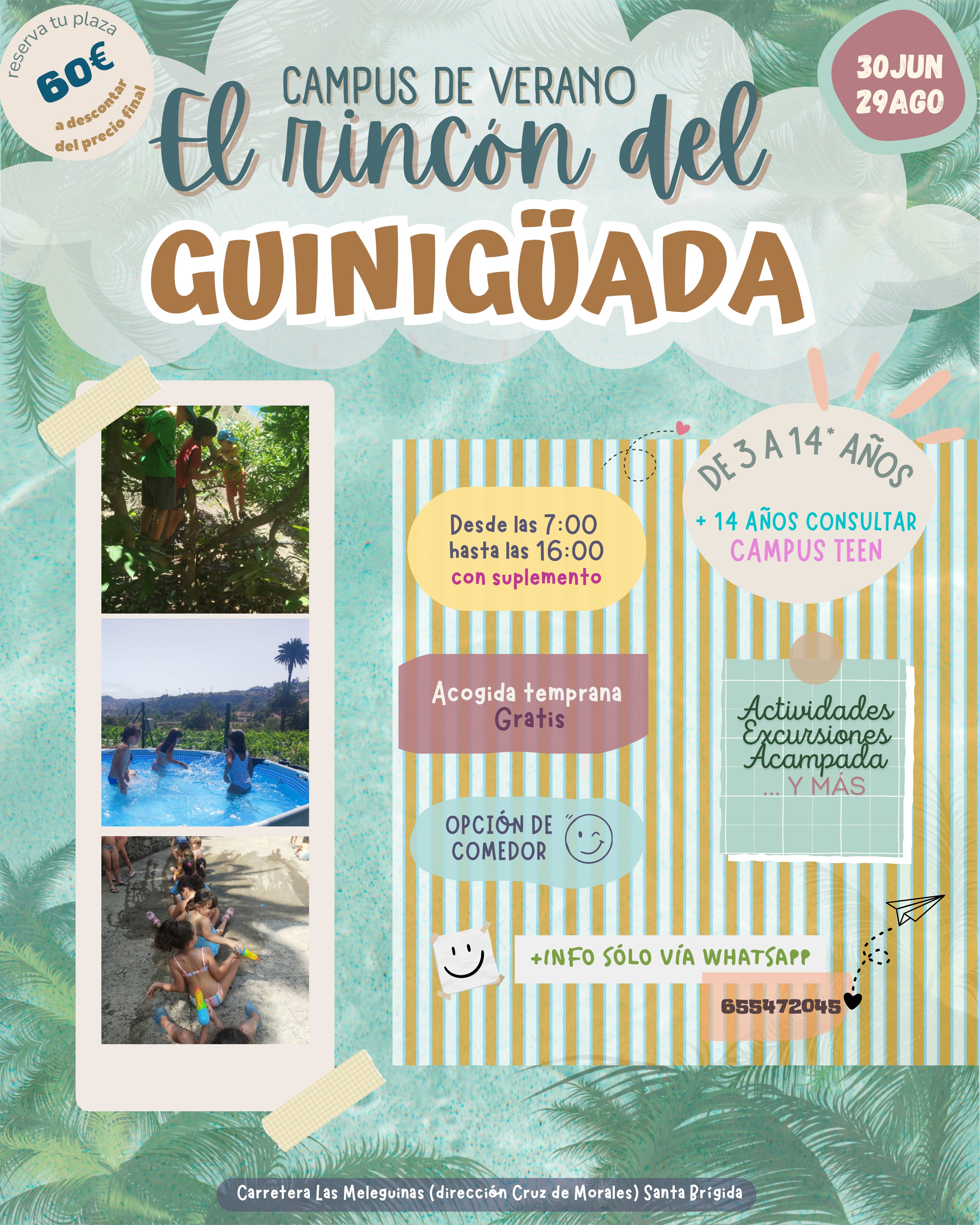 Campus de Verano El Rincón del Guiniguada 2026 — Información general, horarios y servicios
